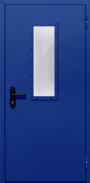 Фото двери «Однопольная со стеклом (синяя)» в Красноярску