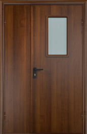 Фото двери «Полуторная МДФ со стеклом EI-30» в Красноярску
